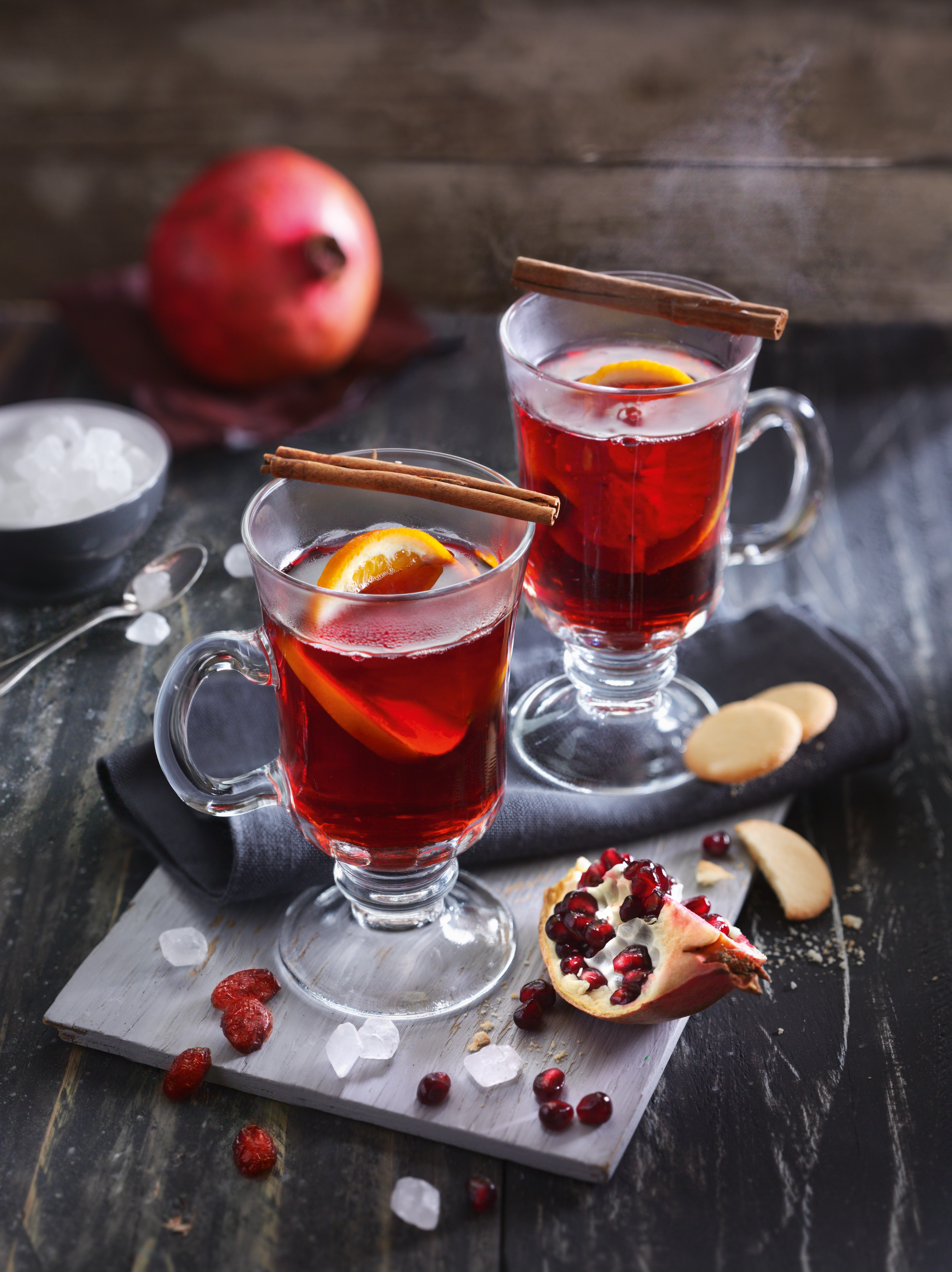Cranberry-Granatapfel-Punsch mit Rum