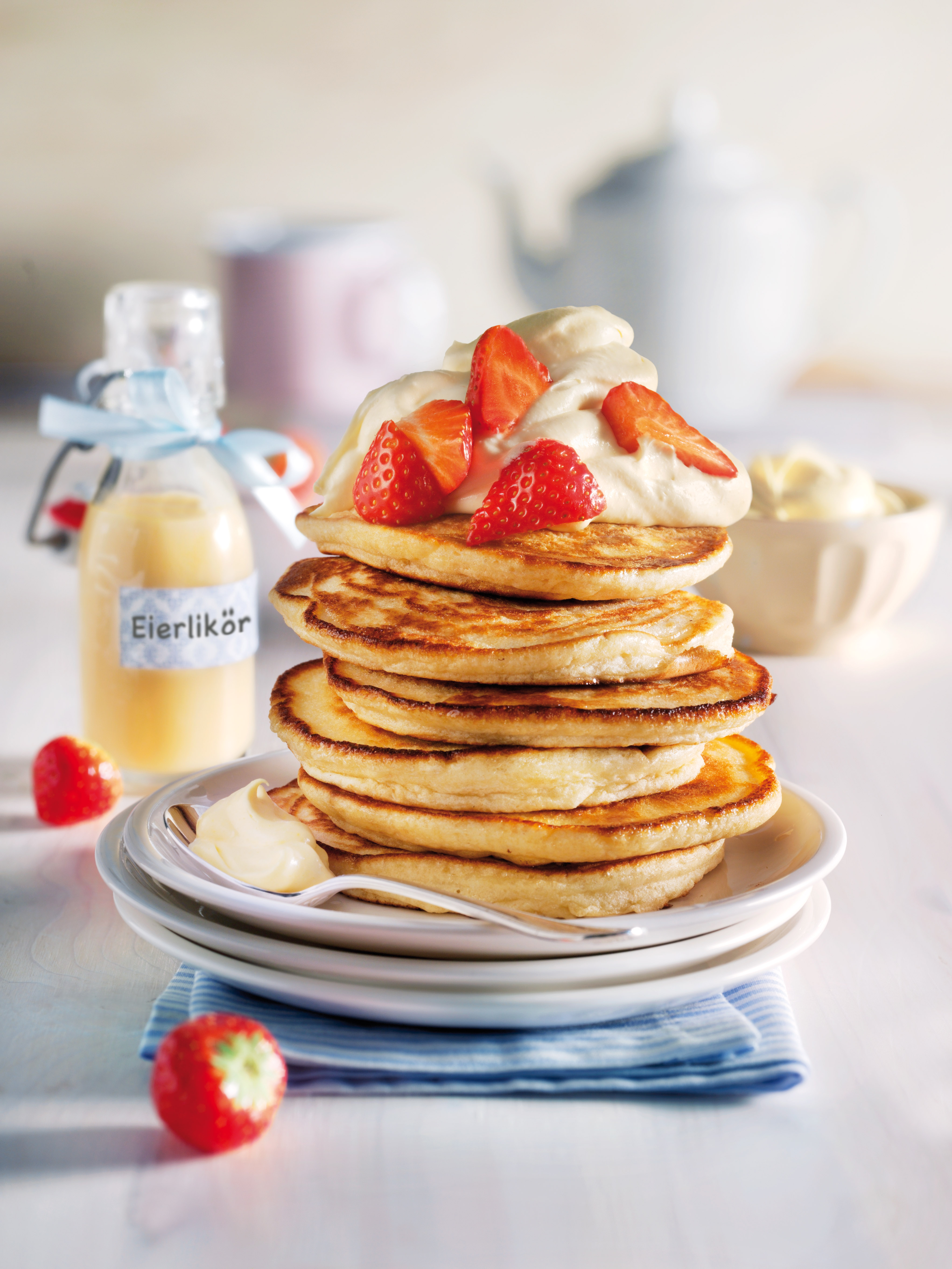 Pancakes mit Eierlikörsahne