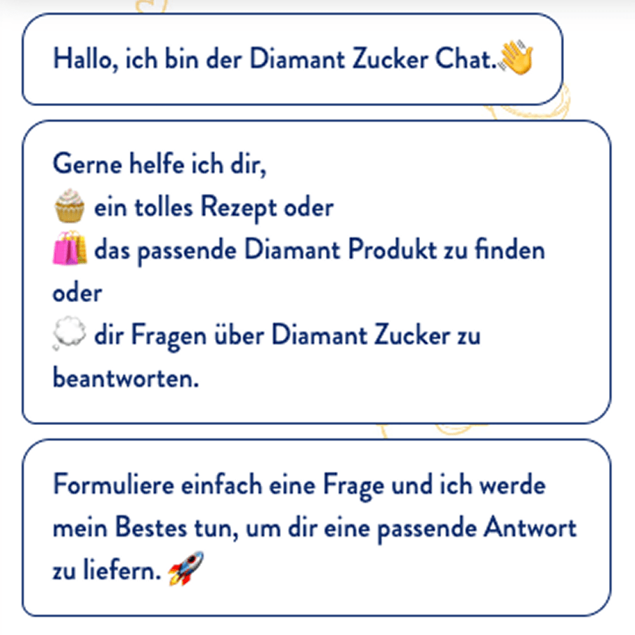 Abbildung einer Chatkonversation in dem Chatbot