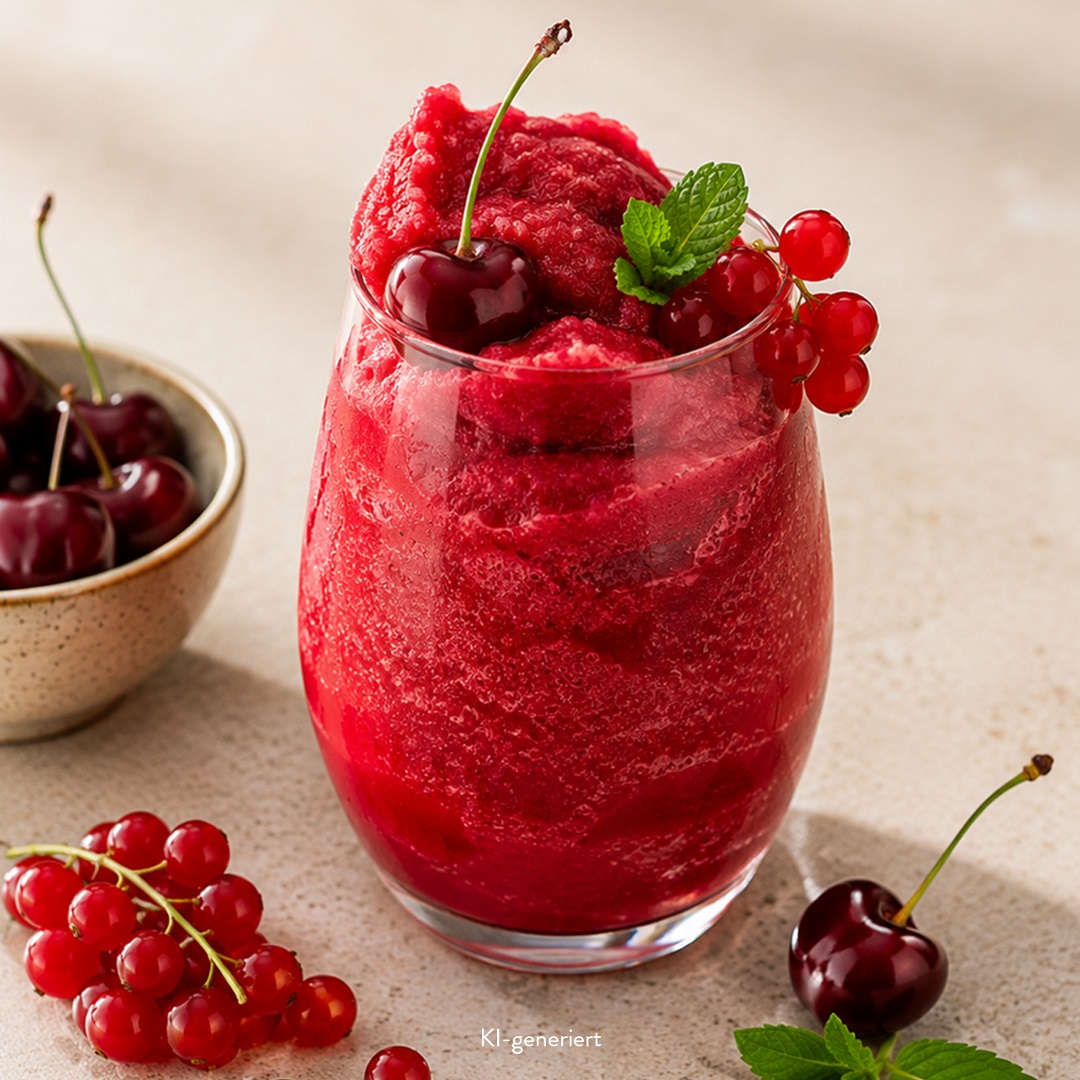 Kirsch-Johannisbeer-Slush – fruchtiges Slush-Eis-Rezept